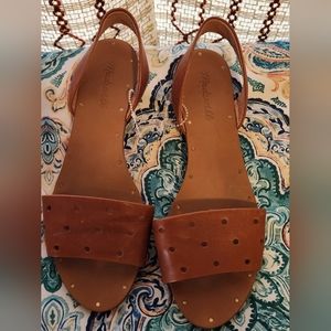 Madewell Womens Leather Strap Sandals Brown Size 9